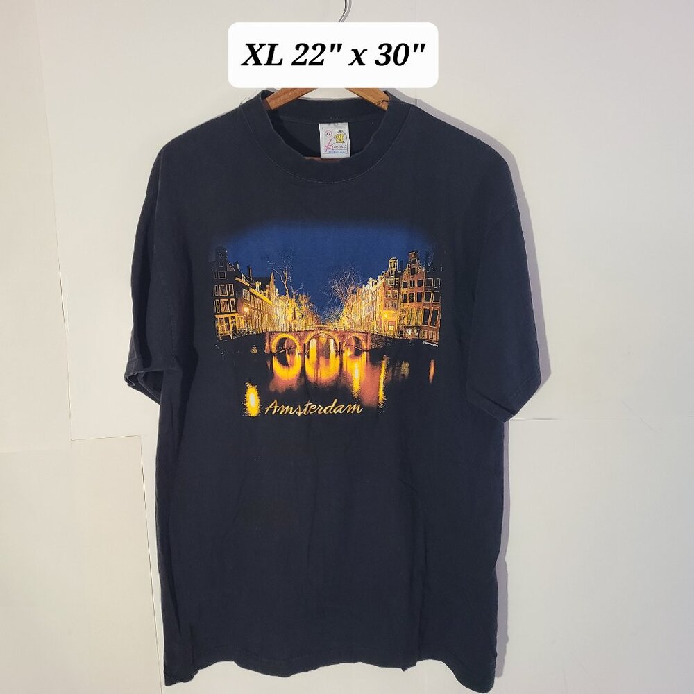 Vintage 90's Amsterdam Kemme Black XL T-Shirt